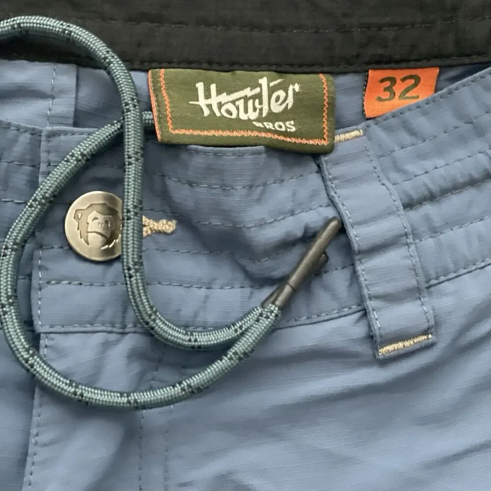 Howler Brothers Horizon Hybrid Shorts Blue Stone Ripstop Quick Drying Mens 32